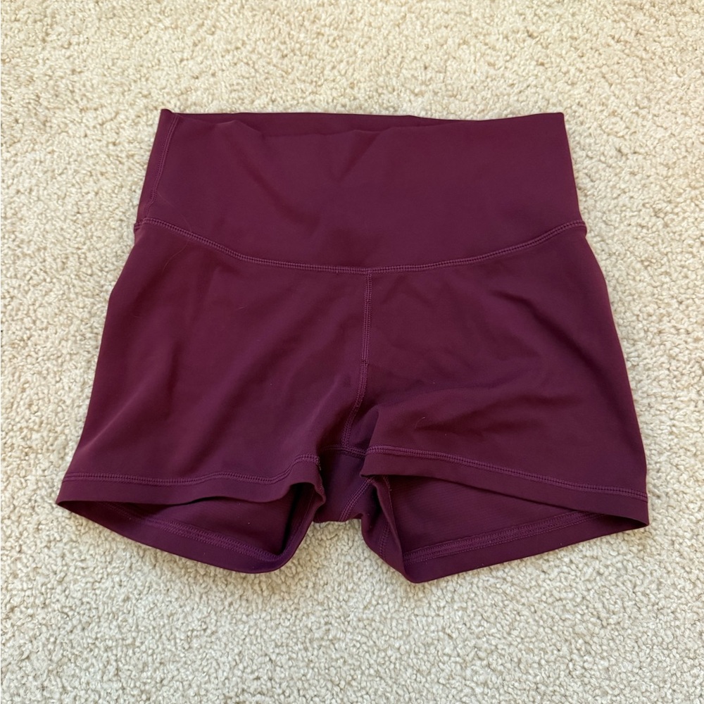 TYR Women’s High-Rise Athletic Shorts in Burgundy